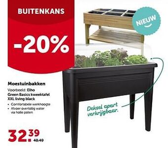 Elho green basics kweektafel xxl living black