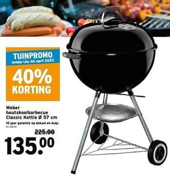 GAMMA Weber houtskoolbarbecue classic kettle aanbieding
