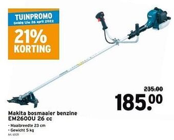 Makita bosmaaier benzine em2600u 26 cc