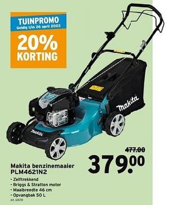 GAMMA Makita benzinemaaier plm4621n2 aanbieding