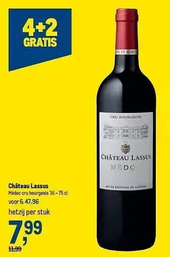 Makro Château lassus médoc cru bourgeois `16 aanbieding