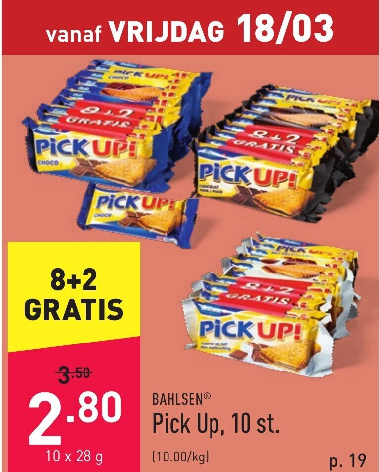 Pick up, 10 st. promotie bij ALDI