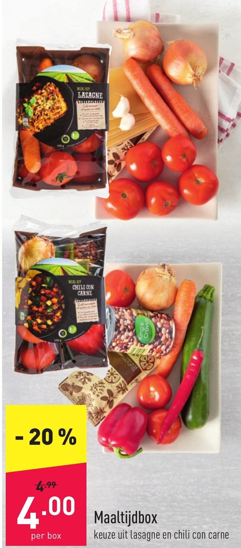 Maaltijdbox promotie bij ALDI