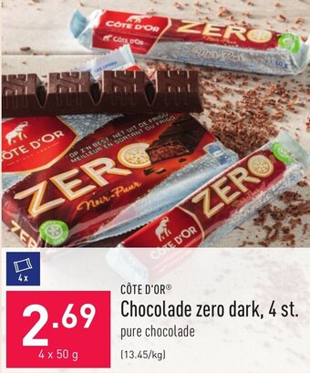 ALDI Chocolade zero dark, 4 st. aanbieding