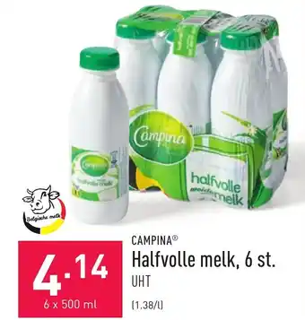 ALDI Halfvolle melk, 6 st. 6 x 500ml aanbieding