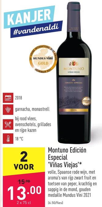 ALDI Montuno edicion especial vinas viejas aanbieding