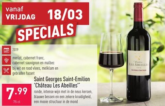 ALDI Saint georges saint-emilion chateau les abeilles 75cl aanbieding