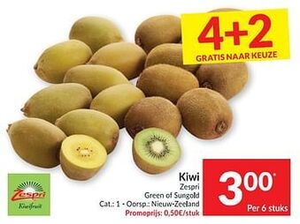 Intermarché Kiwi zespri green of sungold aanbieding