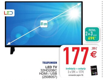 Cora Telefunken LED TV aanbieding