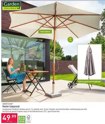 ALDI Garden Feelings Houten tuinparasol aanbieding