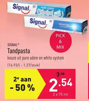 ALDI Signal Tandpasta 2*75ml aanbieding