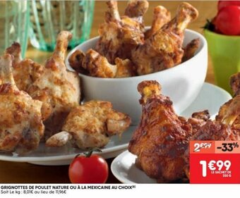 Leader Price Grignottes De Poulet Nature Ou A La Mexicaine Au Choix aanbieding