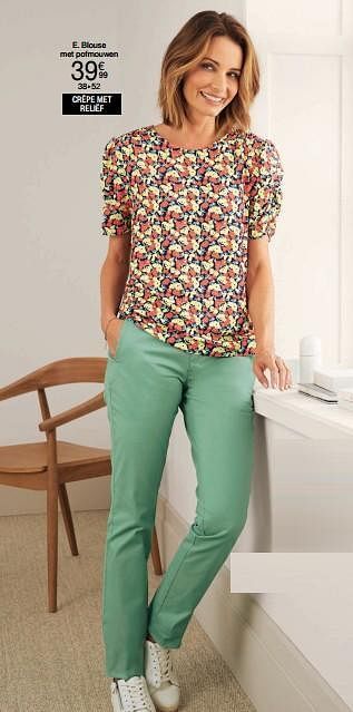 Damart Blouse met pofmouwen aanbieding