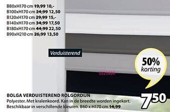 Jysk Bolga verduisterend rolgordijn aanbieding