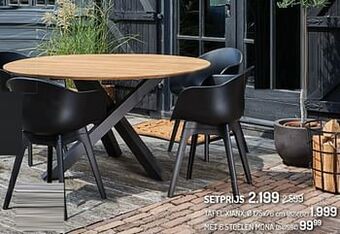Tafel xianx met 6 stoelen mona