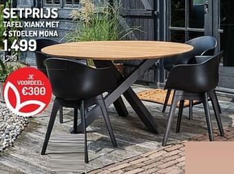Oh Green Tafel xianx met 4 stoelen mona aanbieding