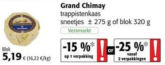 Colruyt Grand chimay trappistenkaas aanbieding