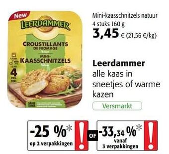 Colruyt Leerdammer alle kaas in sneetjes of warme kazen aanbieding