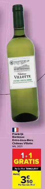 Carrefour Frankrijk bordeaux entre-deux-mers château villotte wit, 2021 aanbieding