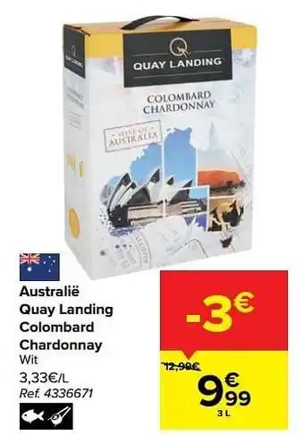 Carrefour Australië quay landing colombard chardonnay wit aanbieding