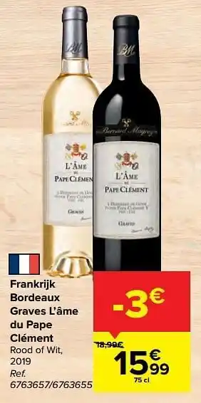 Carrefour Frankrijk bordeaux graves l’âme du pape clément rood of wit aanbieding