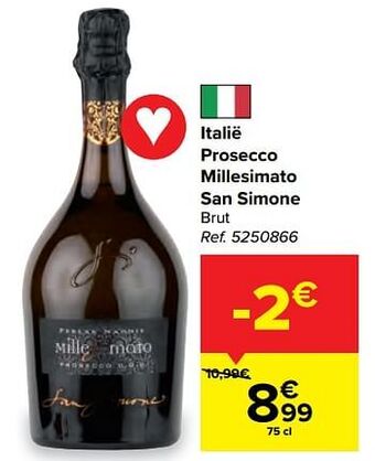 Italië prosecco millesimato san simone brut