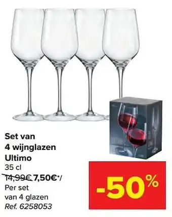 Set van 4 wijnglazen ultimo