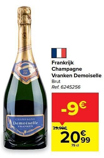 Carrefour Frankrijk champagne vranken demoiselle brut aanbieding