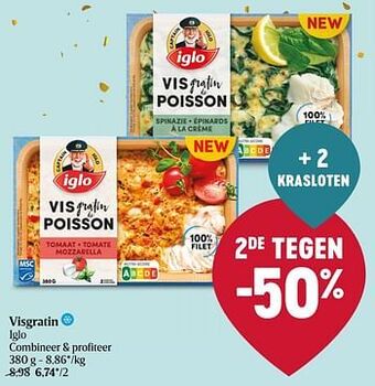 Delhaize Visgratin iglo aanbieding