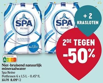 Delhaize Niet-bruisend natuurlijk mineraalwater spa reine aanbieding