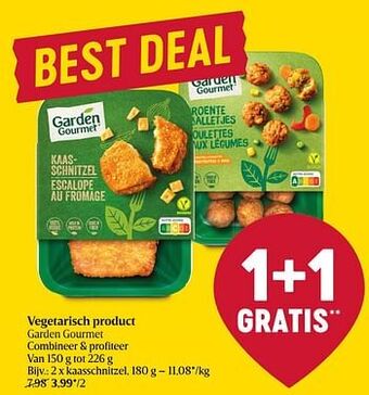 Delhaize Vegetarisch product garden gourmet aanbieding