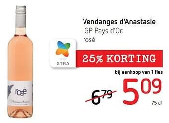Spar Colruyt Vendanges d’anastasie igp pays d’oc rosé aanbieding