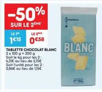 Leader Price Tablette Chocolat Blanc aanbieding