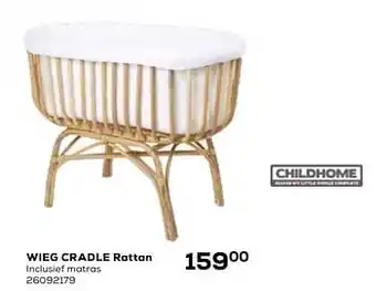 Supra Bazar Wieg cradle rattan inclusief matras 26092179 aanbieding