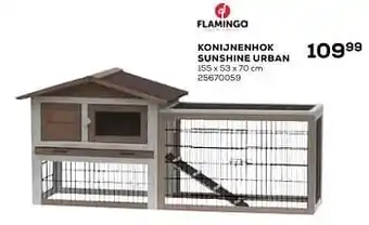 Konijnenhok sunshine urban 155x53x70 cm 25670059
