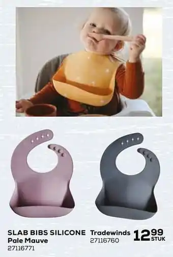 Slab bibs silicone pale mauve 27116771 Tradewinds 27116760