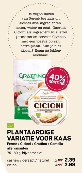Ekoplaza Plantaardige Variatie Voor Kaas aanbieding