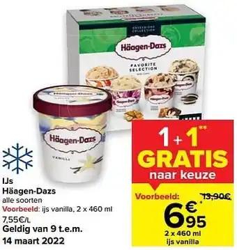 Carrefour Ijs vanilla aanbieding