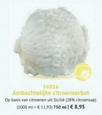 Bofrost Ambachtelijke citroensorbet aanbieding