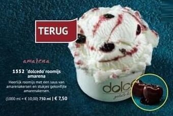 Bofrost Dolcedo roomijs amarena aanbieding
