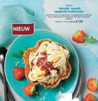 Bofrost Dolcedo roomijs spaghetti tradizionale aanbieding