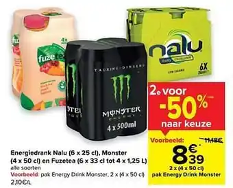 Carrefour Pak energy drink monster aanbieding