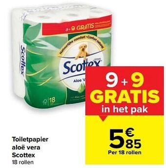 Carrefour Toiletpapier aloë vera scottex aanbieding