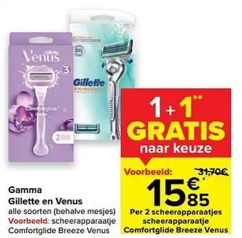 Carrefour Scheerapparaatje comfortglide breeze venus aanbieding