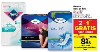 Carrefour Incontinentieverband extra tena aanbieding