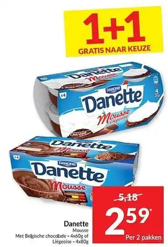 Intermarché Danette mousse met belgische chocolade aanbieding