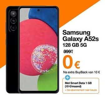 Orange Samsung galaxy a52s 128 gb 5g aanbieding