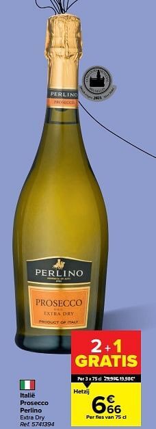 Carrefour Italië prosecco perlino extra dry aanbieding