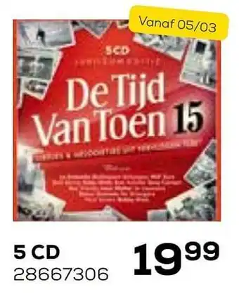 Supra Bazar 5 cd de tijd van toen 28667306 aanbieding