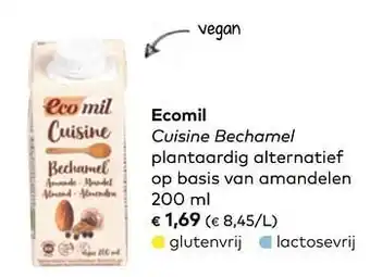 Ecomil cuisine bechamel plantaardig alternatief op basis van amandelen 200ml